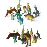 Fun Central 12 Pieces - Jumbo Plastic Dinosaur Figures in Bulk Party Favors for Kids and Toddlers - Assorted Designs