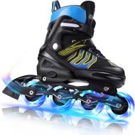 WeSkate Inline Skates Roller Shoes with Adjustable Size and Light up Wheel Fun Flashing for Boys Girls Toddlers Kids Children