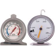 Set of 2 Stainless Steel Oven Thermometers Large Dial Temperature Gauge