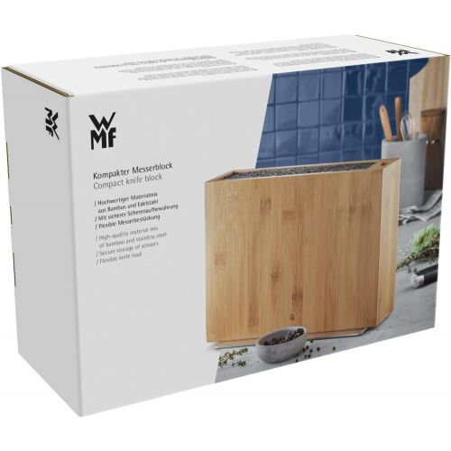 더블유엠에프 [아마존베스트]WMF Blank Wooden Bamboo Knife Block 5-6 Knives with Plastic Brush Insert Scissor Storage