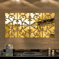 Iusun Fashion Removable 3D Acrylic Mirror Wall Sticker Home Decor (Gold)