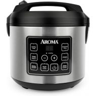 [아마존베스트]Aroma Housewares 20 Cup Cooked (10 cup uncooked) Digital Rice Cooker, Slow Cooker, Food Steamer, SS Exterior (ARC-150SB),Black
