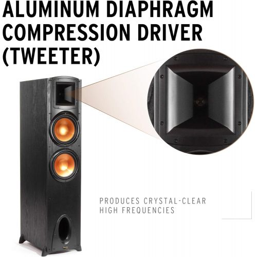 클립쉬 Klipsch Synergy Black Label F 300 Floorstanding Speaker with Proprietary Horn Technology, Dual 8” High Output Woofers, with Room Filling Sound in Black