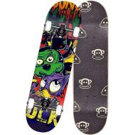 WYWY Skateboard Non-slip Skateboard 7-Layer Maple Wood Deck Double Rocker Shock Absorption Skateboards for Kids Adults Beginners Skateboards (Color : E)