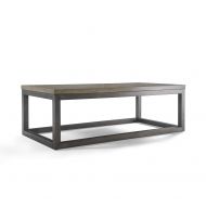 Hives and Honey Haven Home Modern Crosby Mineral Grey Coffee Table, Smoke Grey