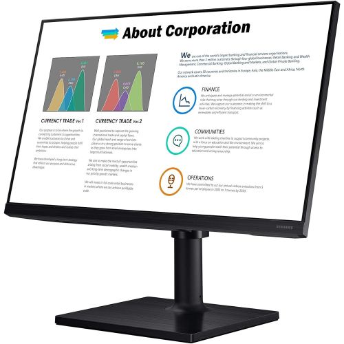  Amazon Renewed Samsung Business FT452 Series 24 inch 1080p 75Hz IPS Computer Monitor for Business with HDMI, DisplayPort, USB, HAS Stand, 3-Yr Wrnty (F24T452FQN), Black (Renewed)