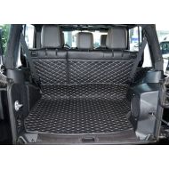Worth-Mats 3D Full Coverage Waterproof Car Trunk Mat For Jeep Wrangler 2008-2014 4 door (with Subwoofer on right trunk)-Black