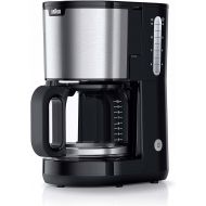Braun Household PurShine KF 1500 BK Coffee Machine - Filter Coffee Machine with Glass Jug for up to 10 Cups, OptiBrew System, Automatic Shut-Off, 1000 Watt, Black