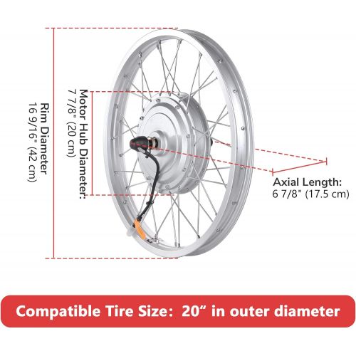  AW 20 Electric Bicycle Front Wheel Conversion Kit E-Bike 36V 750W Motor for 20 x 1.75-2.1 Tire