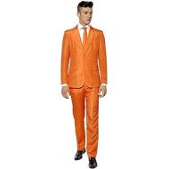 SUITMEISTER Solid Colored Suits in Orange - Includes Jacket, Pants & Tie - L