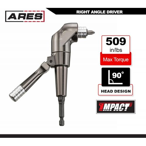  [아마존베스트]ARES 70790 | Right Angle Driver | Max Torque of 504 in/lbs | For Use with 18 Volt or 2,000 RPM Drills | Features Quick Release | Easily Swap Out 1/4-inch Drive Bits