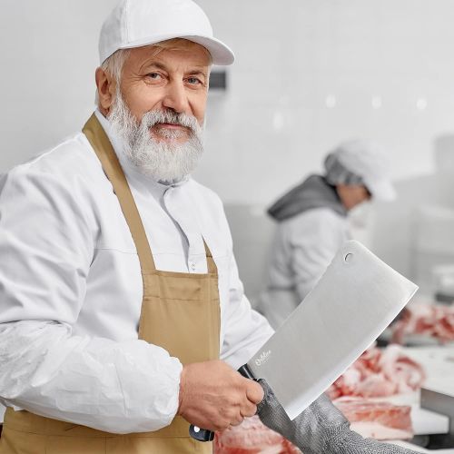  [아마존베스트]Orblue Premium Meat Cleaver - Stainless Steel Chef Butcher Knife for Cooking - Professional 7-Inch Blade for Precision Cutting - Perfect for Home Kitchen or Restaurant