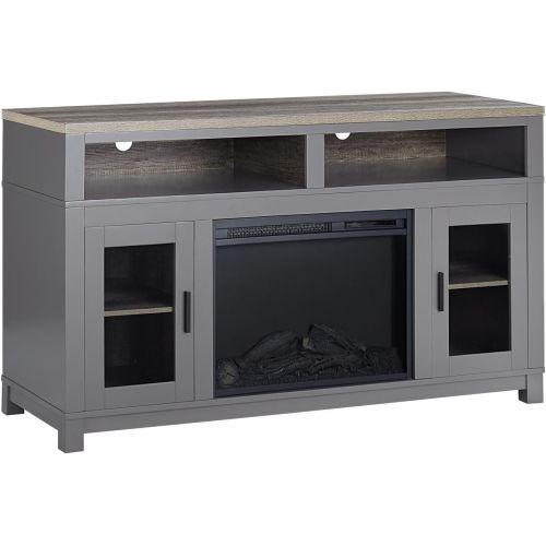  Ameriwood Home Carver Electric Fireplace TV Stand for TVs up to 60 Wide, Gray