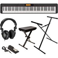 [아마존베스트]Casio CDP-S350 88-Key Compact Digital Piano (Black), Bundle with Bench, Stand, Sustain Pedal and H&A Studio Headphones