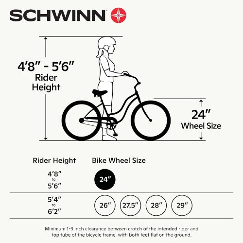  [아마존베스트]Schwinn Destiny Womens Beach Cruiser Bike, Single Speed, 24-inch Wheels