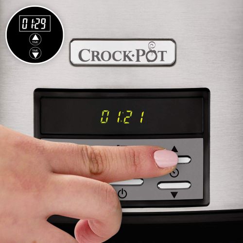  [아마존베스트]Crock-Pot Digital Slow Cooker | Adjustable Cooking Time | 7.5 Litres (10+ Persons) | Stainless Steel [CSC063X]
