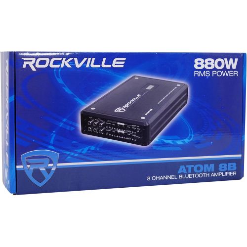  Rockville Atom 8B 8 Channel 3500 Watt Marine/Boat Amplifier Amp w/Bluetooth