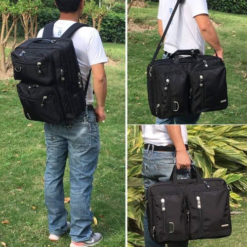  FreeBiz Laptop Bag Convertible Backpack Business Briefcase Messenger Bag Water Resistant Travel Rucksack for 17.3 Inch Laptop for Men Women Students(Gray)