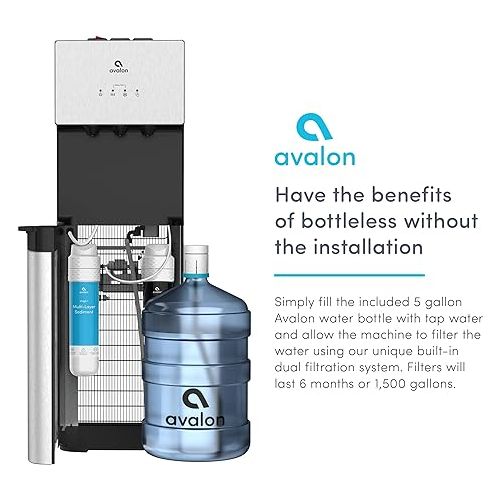  Avalon A3F Bottom Loading Water Cooler Dispenser with BioGuard-3 Temperature Settings-UL-Filtered