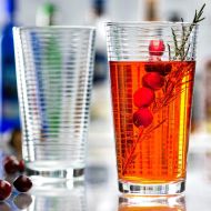 [아마존베스트]Le'raze Attractive Highball Glasses, Durable Drinking Glasses [Set Of 10] for Water, Juice, Cocktails, Beer and Wine, Heavy Base Ribbed Glassware Set - 16 Ounce
