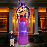 TURNMEON 12Ft Halloween Inflatables Decor Blow Up Headless Ghost Pumpkin Grim Reaper LED Lighted Creepy Halloween Decoration Outdoor Yard Garden with Stakes Tethers