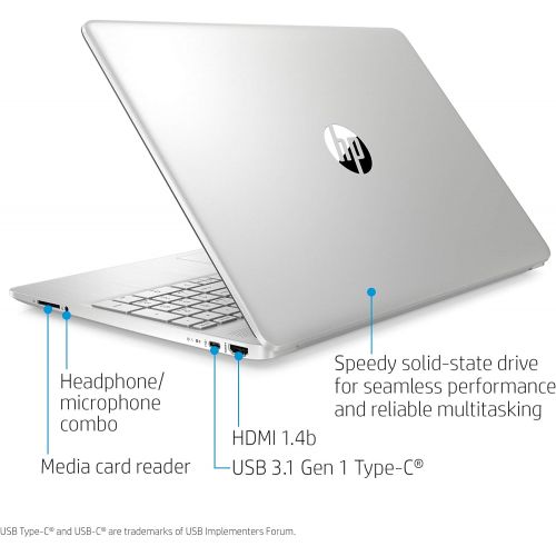 에이치피 HP 15-dy1036nr 10th Gen Intel Core i5-1035G1, 15.6-Inch FHD Laptop, Natural Silver