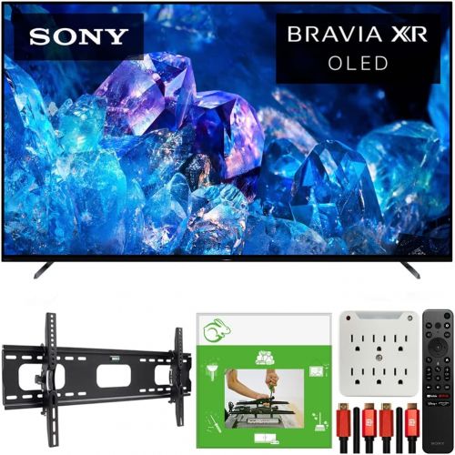 소니 Sony XR65A80K Bravia XR A80K 65 inch 4K HDR OLED Smart TV 2022 Model Bundle with TaskRabbit Installation Services + Deco Mount Wall Mount + HDMI Cables + Surge Adapter