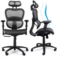 Komene Ergonomic Mesh Office Chair, High-Back Swivel Computer Task Chairs - Lumbar and Head Support  Desk Chairs for Office Room Decor