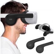 [아마존베스트]KIWI design Silicone Ear Muffs for Oculus Quest/ Quest 2 VR Headset, A Enhancing Sound Solution for Oculus Quest/Quest 2 Accessories (Black, 1 Pair)