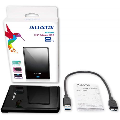  Visit the ADATA Store A-Data 2 TB External HV620S Black Hard Drive - AHV620S-2TU31-CBK
