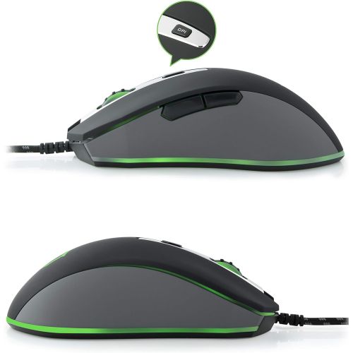  Plugable Performance Gaming Mouse - PMW 3360 Optical Sensor - D2F Series Mechanical Switches - PTFE Mouse feet