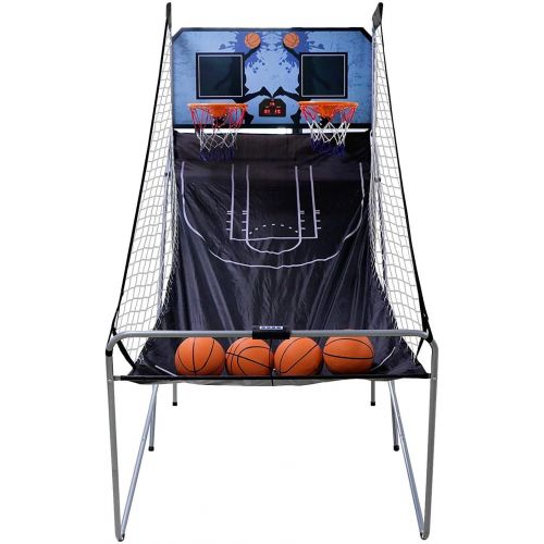  Nouva Kids Basketball Arcade Game Foldable Indoor Electronic Basketball Hoop Dual Shootout Double Shot Basketball Game with Electronic Scoreboard 4 Balls Inflation Pump for Sport Officia