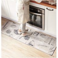 Abreeze 2 Piece PVC Anti-oil Rug Non-Slip Kitchen Mat Doormat Runner Rug Set,Wheat Design (17.7x31.5+17.7x47.2)