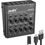 [아마존베스트]Moukey Ultra Low-Noise 8-Channel Line Mixer for Sub-Mixing, DC 5V 8-Stereo Mini Audio Mixer, Ideal for Small Clubs or Bars. As Microphones, Guitars, Bass, Keyboards or Stage Mixer-