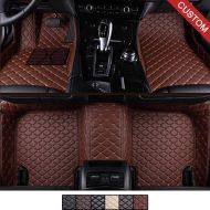 VEVAE Custom Car Floor Mats for Tesla Model S Models Laser Measured Faux Leather, All Weather Full Coverage Waterproof Carpets XPE Car Liner (Brown)