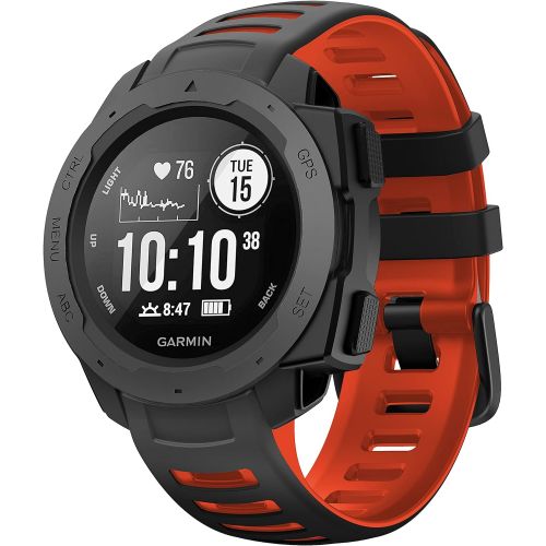  NotoCity for Garmin Instinct Band Silicone Replacement Watch Band Compatible with Garmin Instinct 2/ Solar/ Tactical(black-red)
