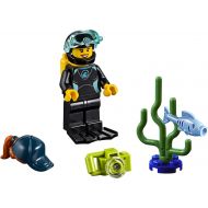 LEGO City Minifigure - Female Diver in Wetsuit (with Camera, Fish, and Sea Plant) 60221