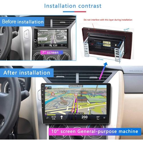  Android Car Radio 10 Inch Touch Screen GPS Sat Navi Stereo Player AMprime 2 Din Bluetooth WiFi FM Receiver Mobile Phone Mirror Link Dual USB + Backup Camera
