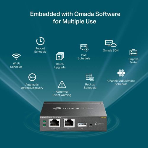  [아마존베스트]TP-Link Omada Cloud Controller - Working with All Omada Eaps, No Extra Cost, Poe Powered, USB Port(Oc200),Black