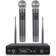Phenyx Pro UHF Wireless Handheld Microphone System, 30 Adjustable Frequencies Cordless Mic Sets with Case, All Metal Build, 200ft Coverage, Ideal for Home Karaoke, Weddings, DJ, Ch