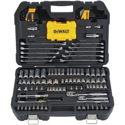  DEWALT Mechanics Tools Kit and Socket Set, 142-Piece, 1/4 & 3/8 Drive, MM/SAE (DWMT73802)