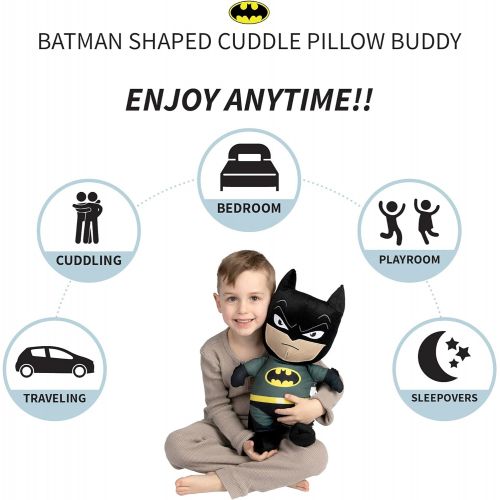  [아마존베스트]Franco Kids Bedding Super Soft Plush Cuddle Pillow Buddy, One Size, Batman