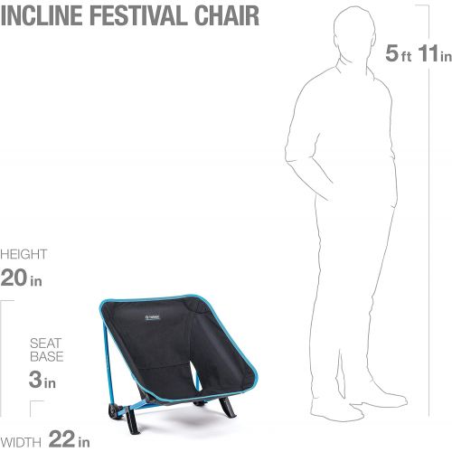  Helinox Incline Festival Chair Adjustable Outdoor Folding Chair for Events, Black