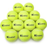 KEVENZ 12-Pack Standard Pressure Training Tennis Balls, Highly Elasticity, More Durable, Good for Beginner Training Ball