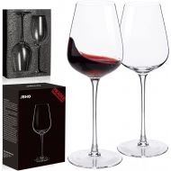 [아마존베스트]JBHO Hand Blown Italian Style Crystal Bordeaux Wine Glasses - Perfect Holiday Gift - Red Wine Glasses Lead Free Premium Crystal Clear Glass - Set of 2 - 18 Ounce