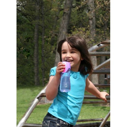  [아마존베스트]Contigo AUTOSEAL Trekker Kids Water Bottles, 14 oz, Cherry Blossom & Amethyst, 2-Pack