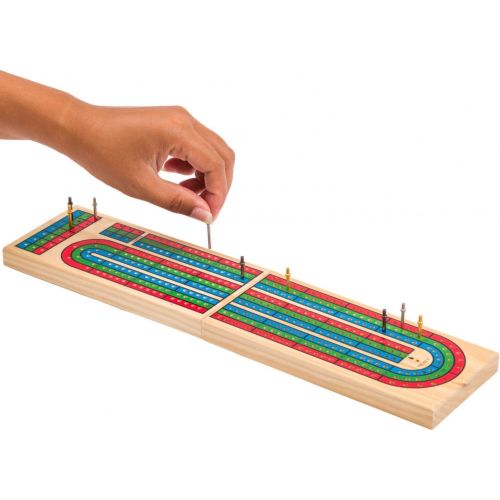  [아마존베스트]Regal Games Wooden Cribbage Board Game with Metal Pegs and a Standard Deck of Playing Cards