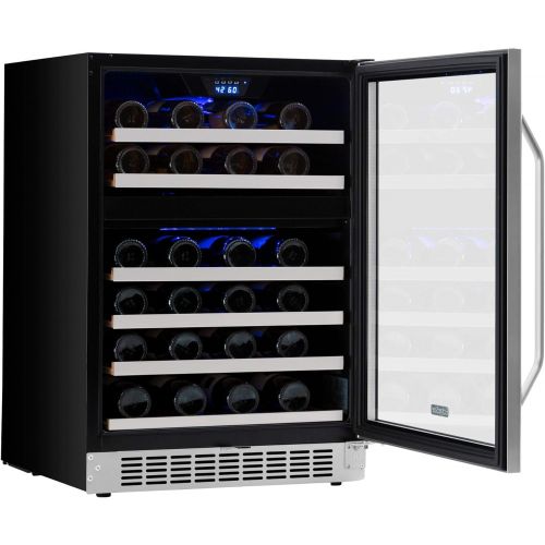  [아마존베스트]EdgeStar 46 Bottle Built-In Dual Zone Wine Cooler - Stainless Steel