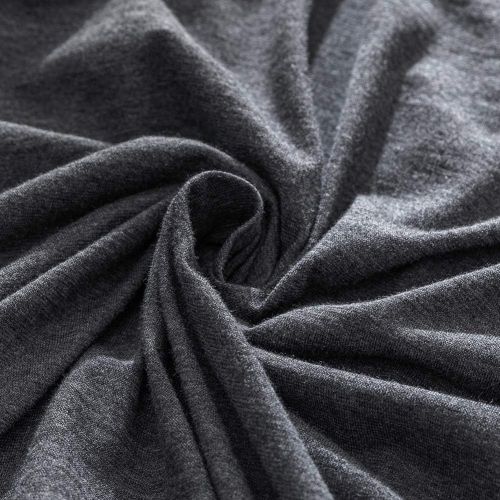  [아마존베스트]DONEUS Jersey Knit Cotton Duvet Cover Queen Full Size Charcoal Grey Duvet Cover Set 3 Pieces,1 Duvet Cover and 2 Pillow Shams,Solid Pattern Design,Super Soft and Easy Care Bedding