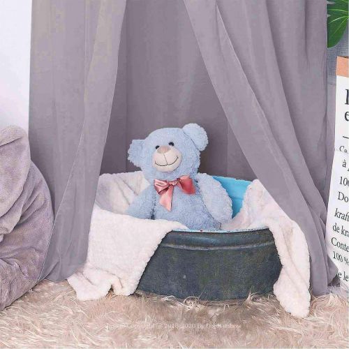  [아마존베스트]Dix-Rainbow Bed Canopy Lace Mosquito Net Unique Pendant Play Tent Bedding for Kids Playing Reading with Children Round Dome Netting Curtains Baby Boys Girls Games House - Gray